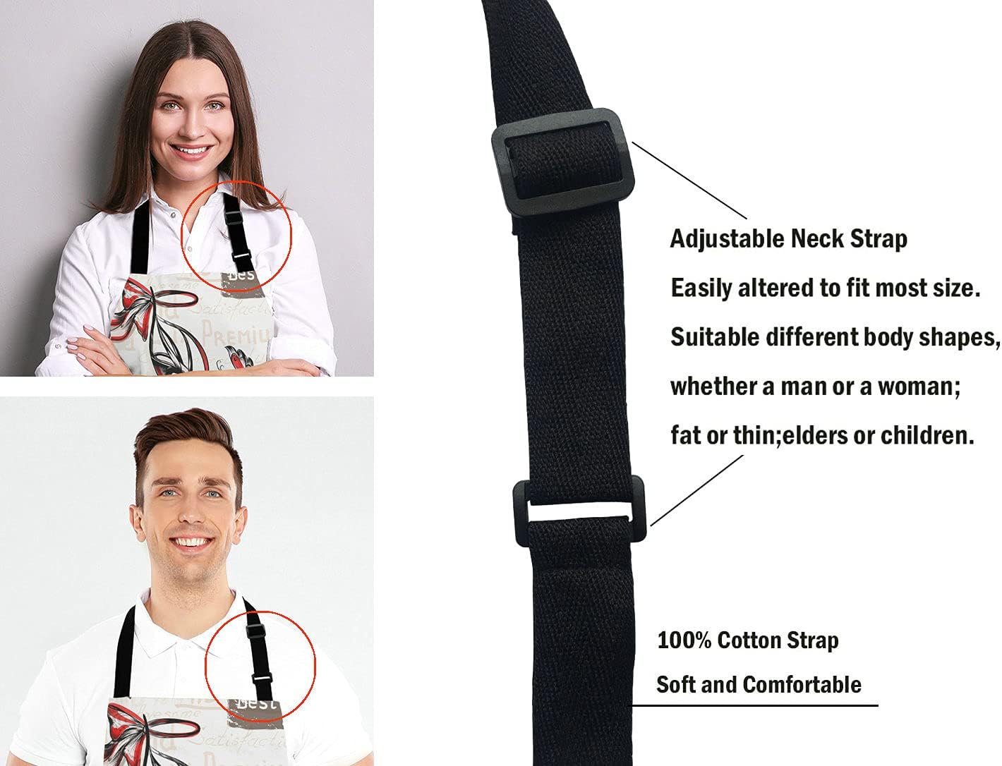 Fashion Girl Apron, Watercolor Red Lipstick Perfumes High Heels in Vintage Background for Woman Unisex Kitchen Bib with Adjustable Neck for Cooking Gardening,Adult Size