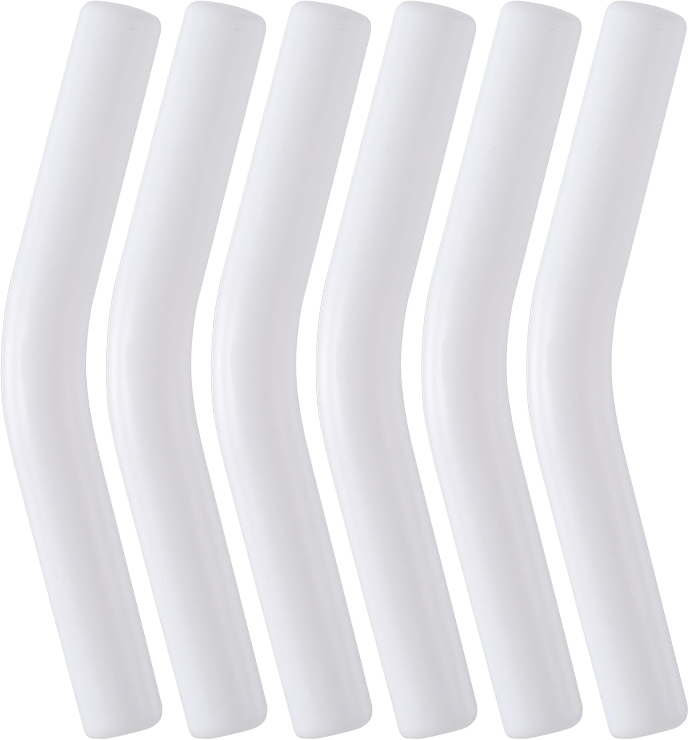 6Pcs Metal Straw Silicone Tips 5/16 IN Wide(8mm Outer Diameter) Food Grade Rubber Straw Covers Flex Elbow Replacement Tip for Stainless Steel Metal Straws,White