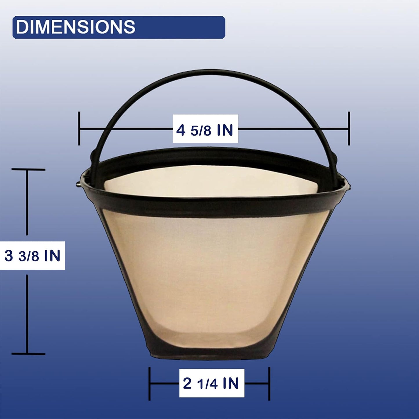GoldTone Brand Reusable No.4 Cone replaces your Ninja Coffee Filter for Ninja Coffee Bar Brewer - BPA Free - Made in USA (2)