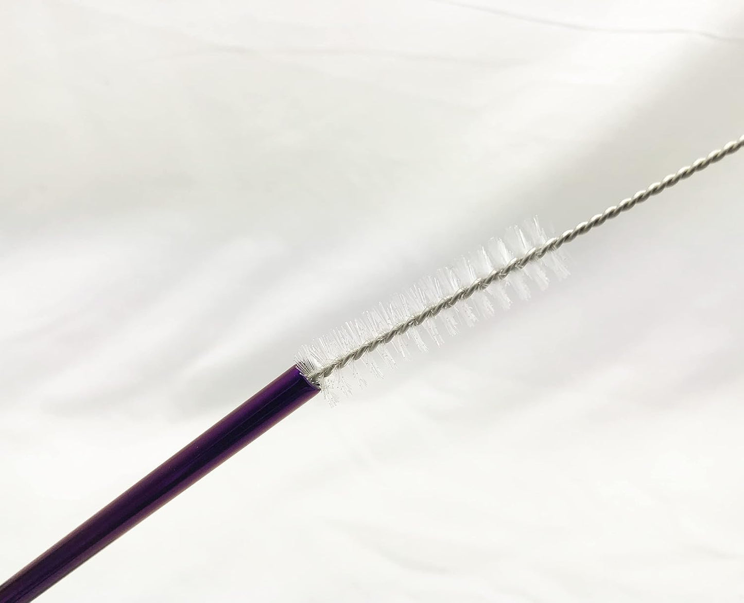 10 Pcs Stainless Steel Straws, Reusable Drinking Straws, Straight Metal Straw Sets with 2 Pcs Cleaning Brushes (8.5 Inch, Purple)