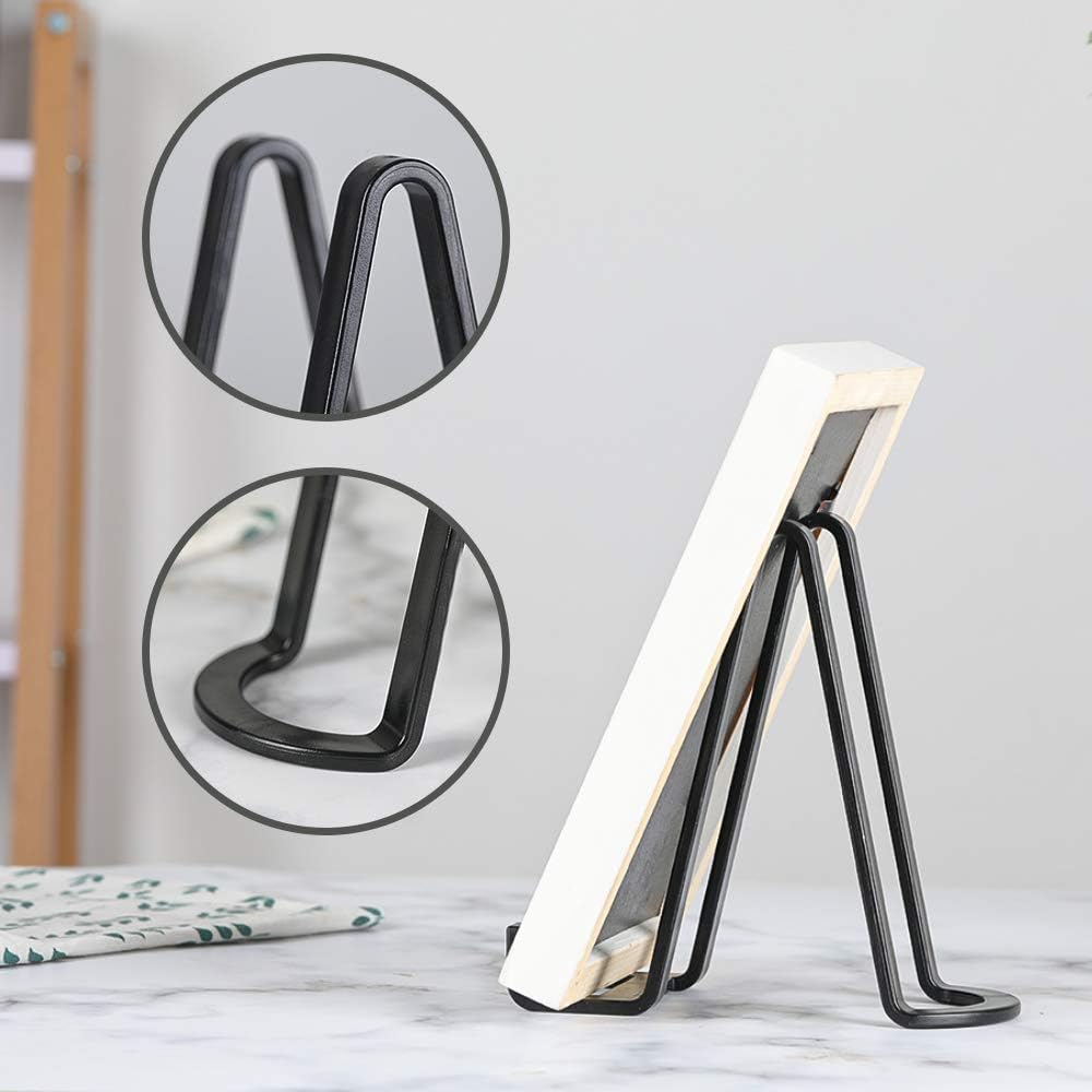 Plate Stands for Display - Plastic Easel Stand Plate Holder Display Stand Picture Frame Stand for Pictures | Photo|Decorative Plate |Dish | Tabletop Art - 6 inch-Black