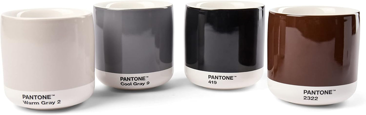 Copenhagen Design Pantone Latte Cup - Double Wall Thermo - Cappuccino Handleless Mug - 7.44oz/220ml, Brown 2322