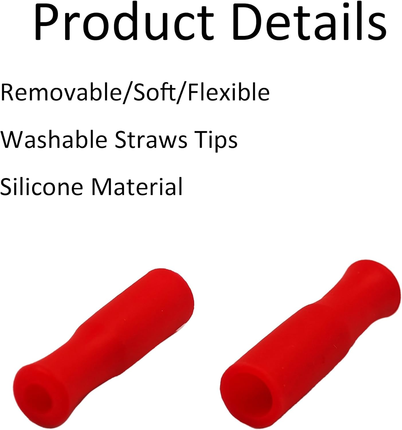 pson 8Pcs Silicone Straw Tips, Food Grade Reusable Anti-Scald/Cold Straw Covers Fit for 8mm Stainless Steel Straws(Red)