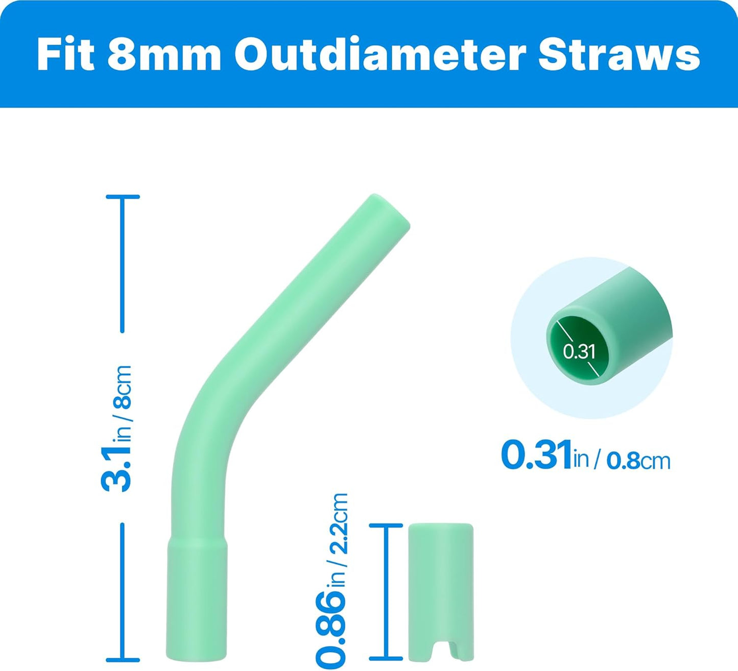 6Pcs Silicone Straw Tips, Reusable Rubber Straw Tips for Metal Straws and Other 0.31Inch (8MM Outdiameter) Straws, Fit for Stanley Cup Tumbler (Multicolor 3)