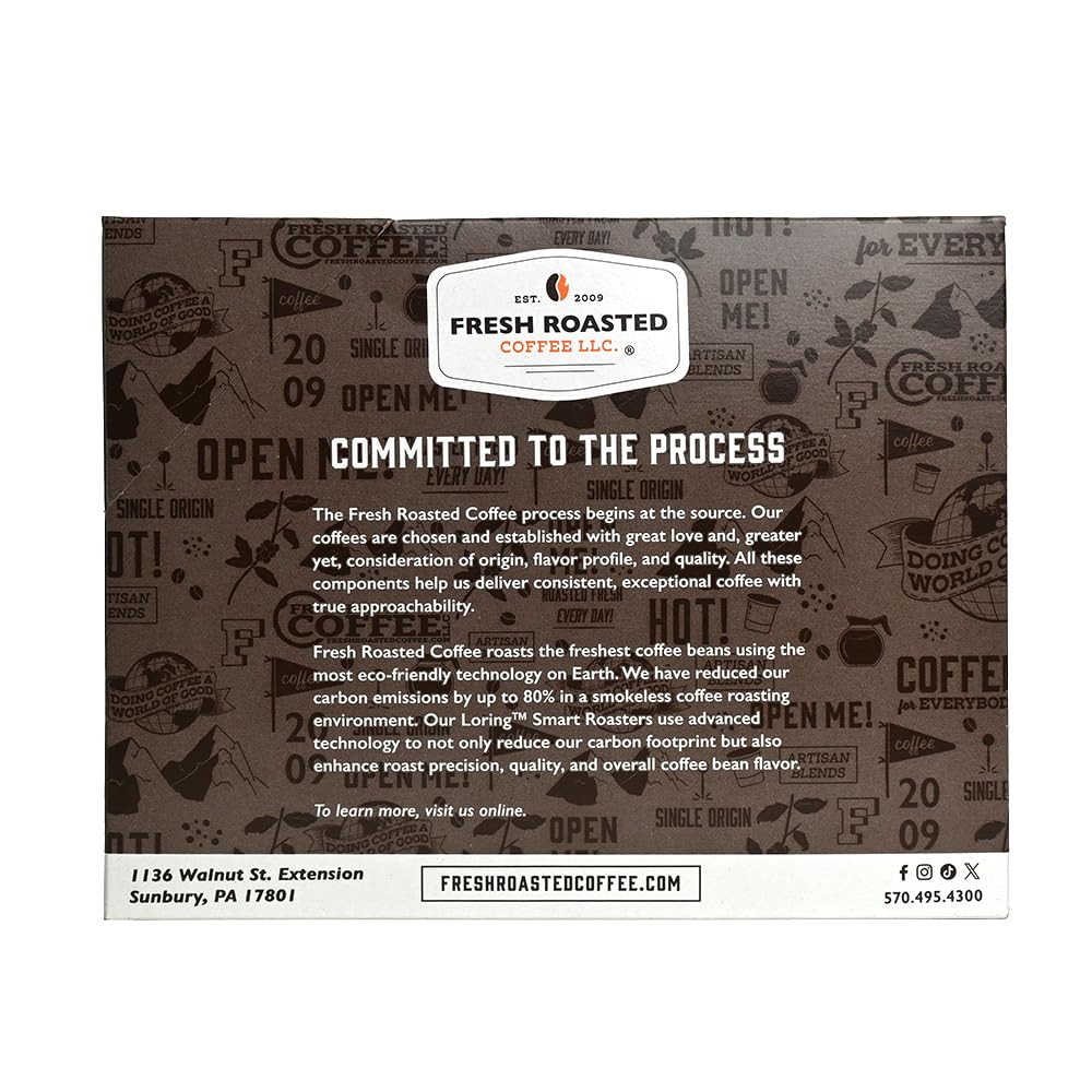 Fresh Roasted Coffee, Organic Sumatra | 100% Single Origin, USDA Organic, Kosher | Medium Roast K-Cup Compatible | 72 Pods