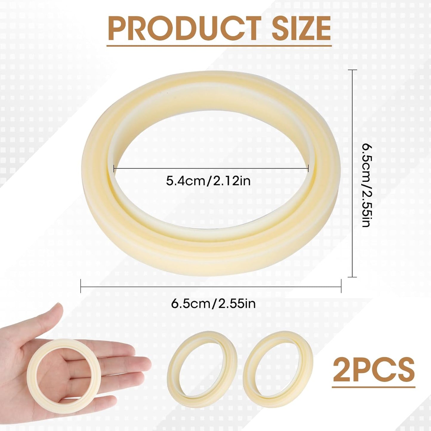 2PCS Gasket Replacement Parts for Breville,54mm Silicone Steam Ring Compatible with Breville Espresso Machine 878/870/860/880, Sage Espresso Machine Parts, Replacement Felt Washer for Breville