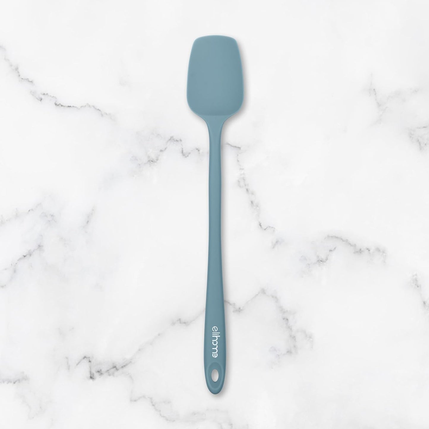 Elihome Skinny Silicone Spoonula - Non-Stick Heat Resistant Silicone Scraper Spatula for Mixing, Serving, Scraping, Stirring, and More - 11 Inch, Slate Teal Grey