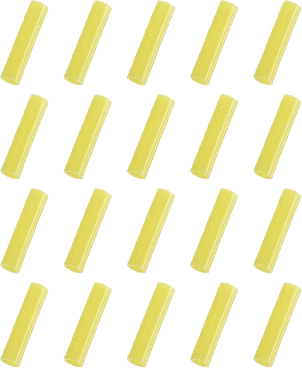 uxcell 20Pcs Silicone Straw Tips, Metal Straw Covers, Soft Reusable Straws Tips Fit for 6mm/0.24" OD Stainless Steel Straws (Yellow)