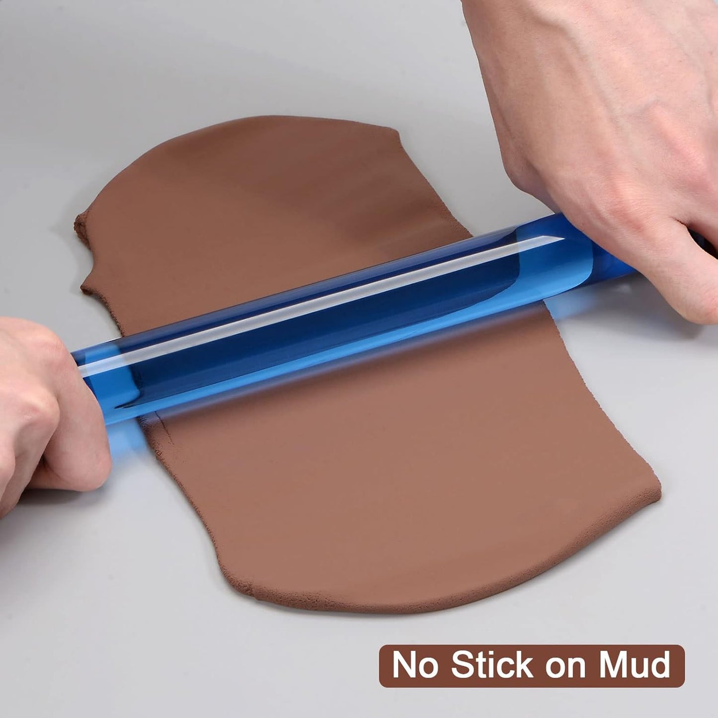 HARFINGTON Acrylic Clay Roller 7.28 Inch x 1 Inch Solid Non-Stick Plastic Round Tube Roller Polymer Clay Rod Fondant Rolling Pin for Shaping, Sculpting, Modeling DIY Crafts, Yellow