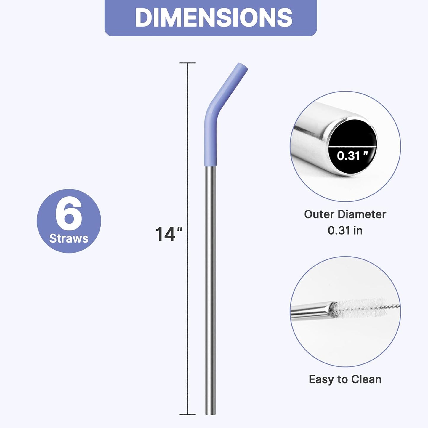 Straws for Stanley Cup 40 oz，Metal Straws Reusable with Silicone Tips for 40 oz Tumbler Cup-12" Extra Long Stainless Steel Straight Drinking Straw,Cleaning Brush