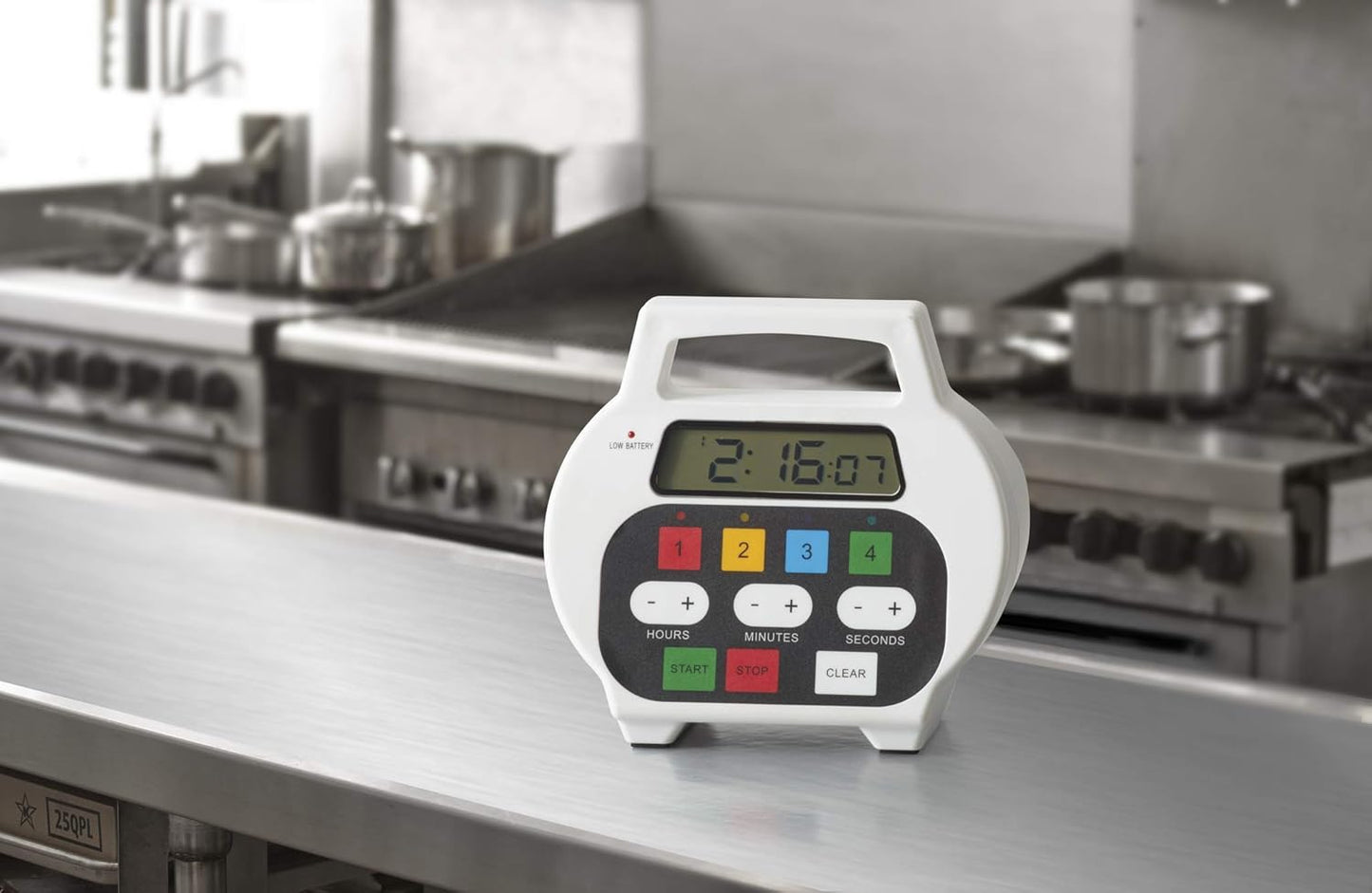 4-Channel Digital Timer, Digital Kitchen Timer, Extended Countdown for Long Cooking Process, Large LED Display for Food Cooking, Baking, Marinade, Roasting, Beef Boiling, Grilling by Chef Master 90218