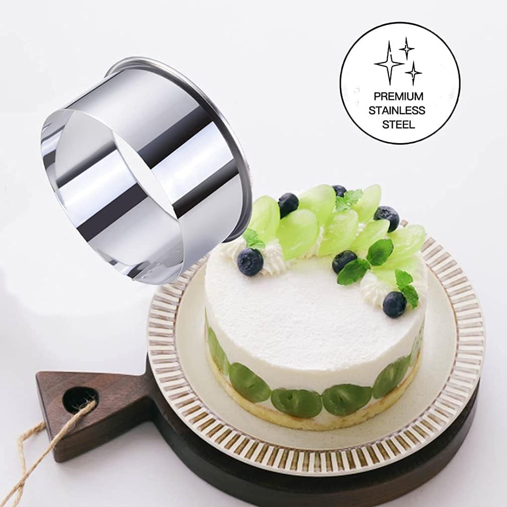 5 Pieces Biscuit Cookie Cutters Set,Stainless Steel Circle Round Cookie Biscuit Cutters in Graduated Sizes Shape Molds for Pastries Doughs Doughnuts