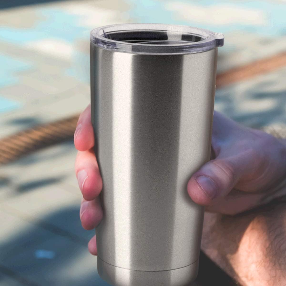 HASLE OUTFITTERS 20oz Tumblers Bulk Stainless Steel Cups with Lid Double Wall Vacuum Insulated Coffee Mugs for Cold & Hot Drinks 8 Pack