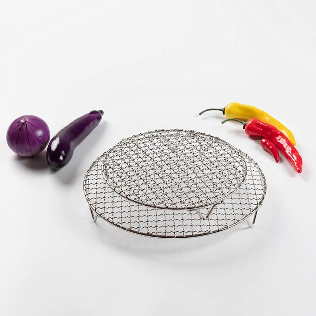 6.5" Round Cooling Rack Baking 304 Stainless Steel Versatile Steaming Grilling Fit Air Fryer,Cake Pan, Oven