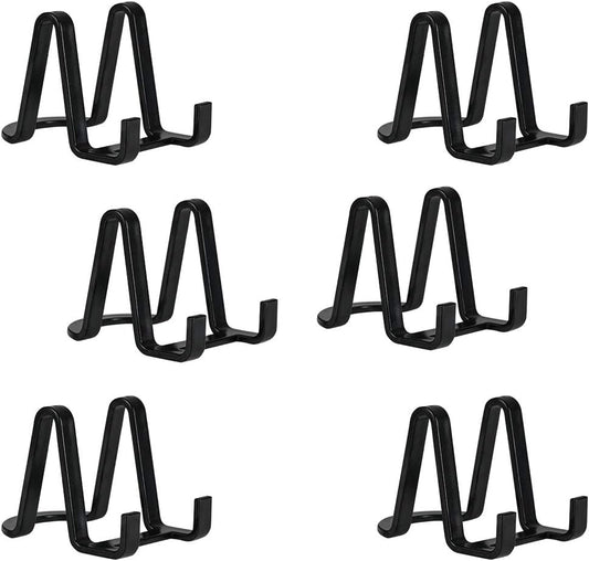 Plate Stands for Display - Plastic Easel Stand Plate Holder Display Stand Picture Frame Stand for Pictures | Photo|Decorative Plate |Dish | Tabletop Art - 3 inch-Black