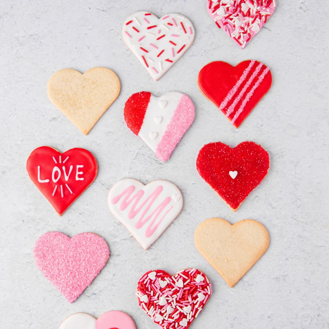 Sweets Indeed Frosting Kit plus Sprinkles Frosting Tubes nozzles 11.71 ounces Perfect for baking and cookie decoarting (Vday Decorating Kit)