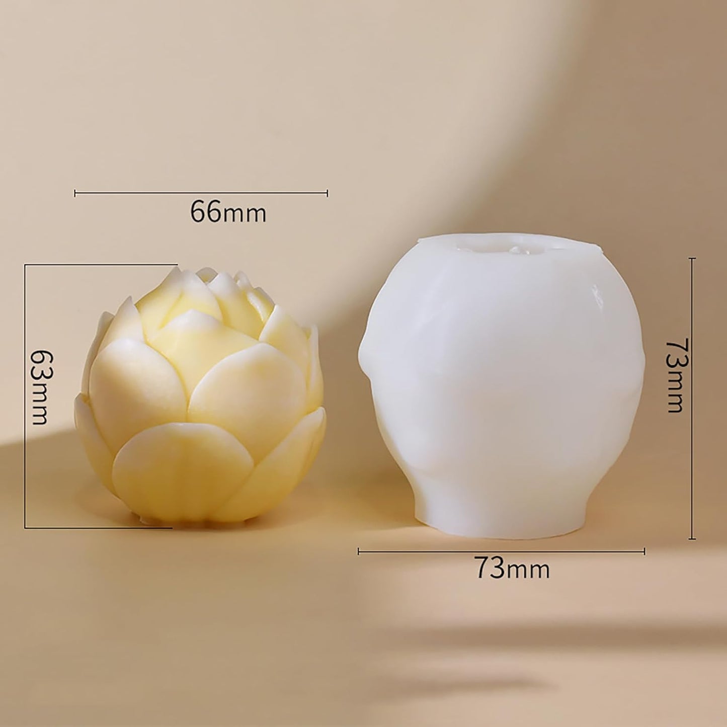 3D Succulent Flower Mold - Peony & Resin Casting Molds for Candle Making & Jewelry Craft