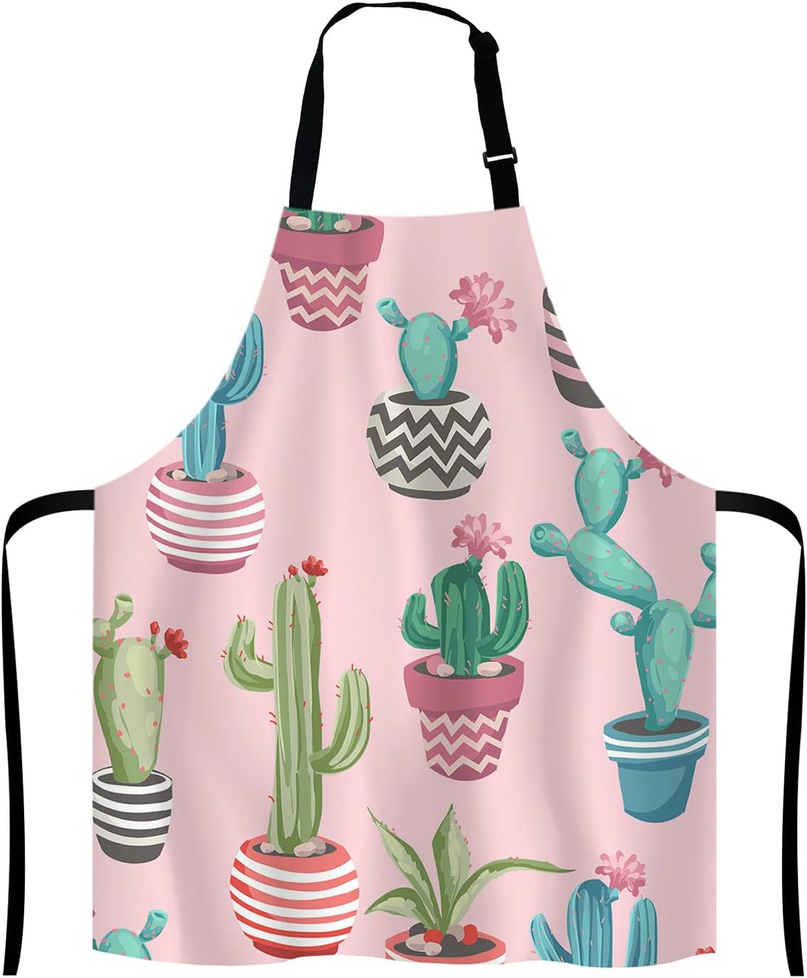 Cactus Bib Apron with Adjustable Neck for Men Women,Suitable for Home Kitchen Cooking Waitress Chef Grill Bistro Baking Apron