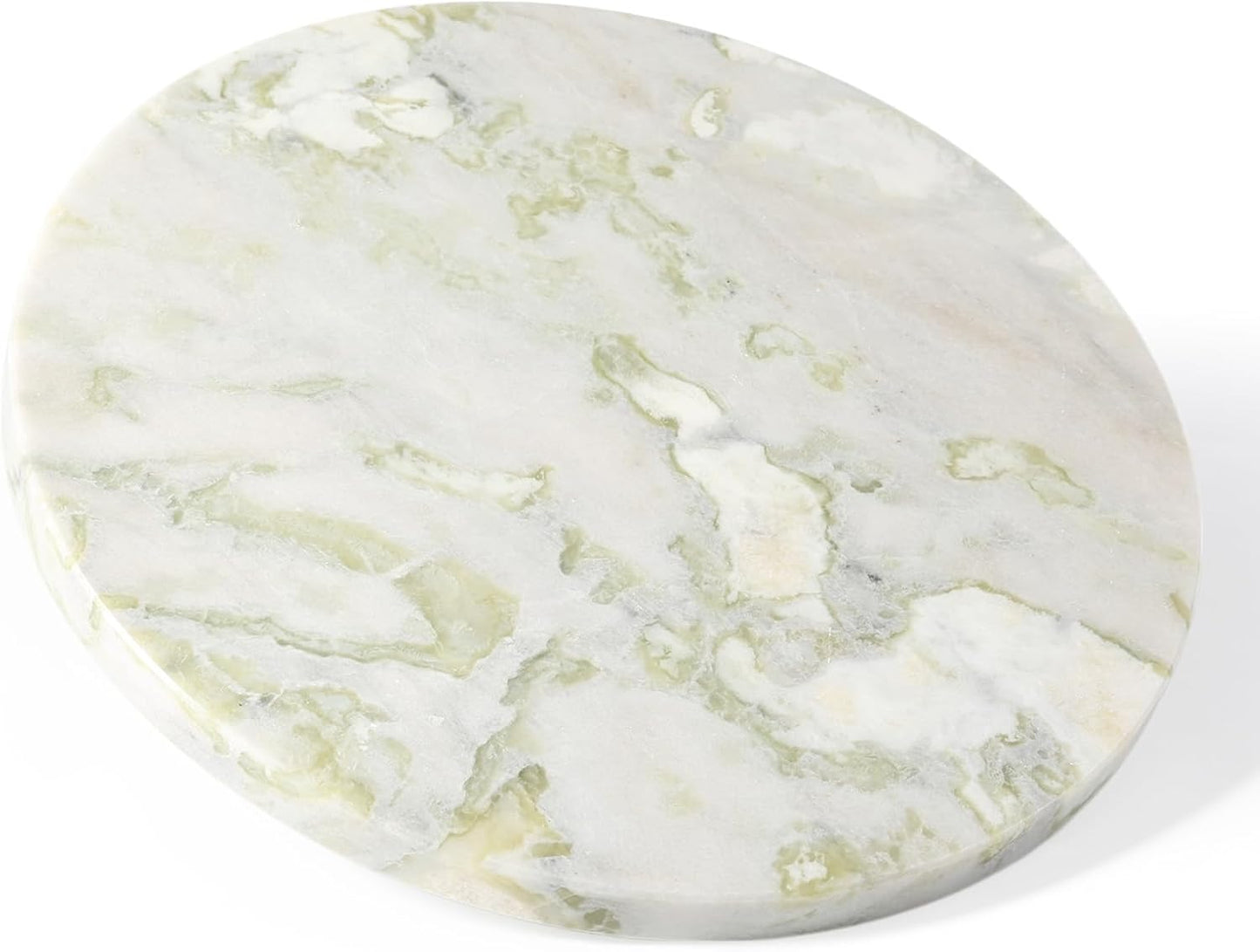 Koville African Natural Marble Cutting Board for Kitchen, 11inch Round Hand Crafted Marble Slab for Cheese, Charcuterie, Pastry Board - Wedding Gift, House Warming Gift