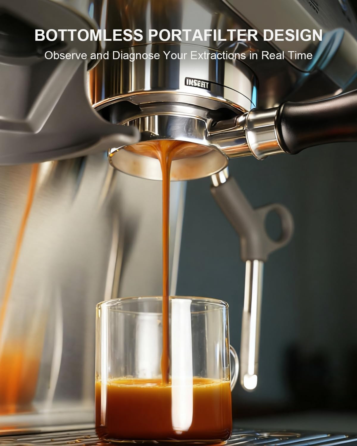 54mm Bottomless Portafilter, 3 Ears Bottomless Naked Portafilter Compatible with Breville/Sage Barista Express BES870/876/878/880/881/450/500/810/840, with Puck Screen and 18g Filter Basket