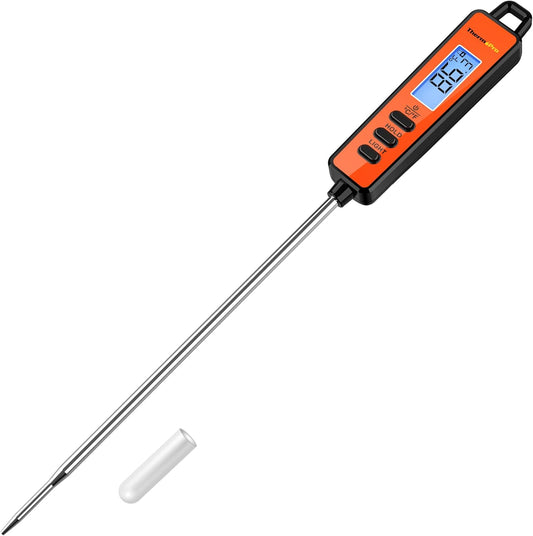 ThermoPro TP01A Digital Meat Thermometer for Cooking Candle Liquid Deep Frying Oil Candy, Kitchen Food Instant Read Thermometer with Super Long Probe, Backlit, Lock Function