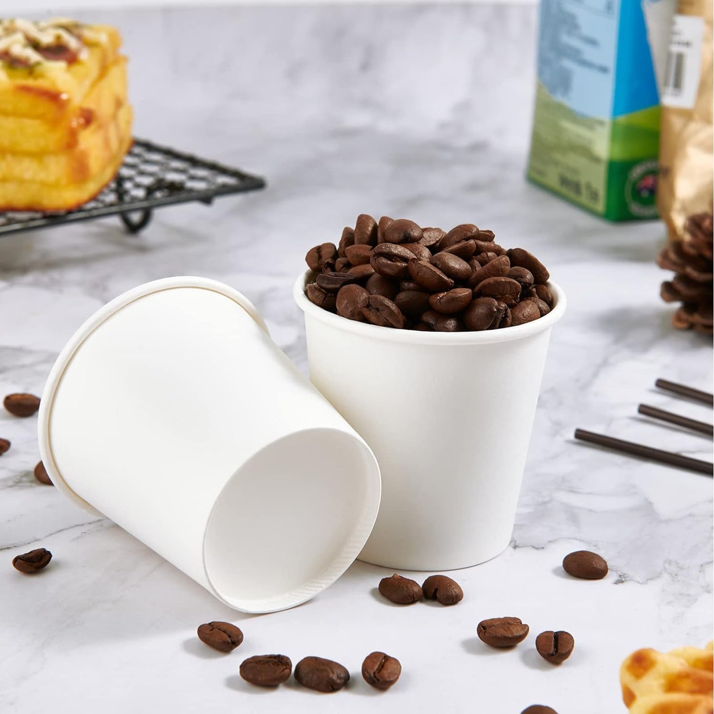 600 Count 4 oz Paper Cups, Disposable Bathroom Mouthwash White Espresso Cups for Home, School and Office