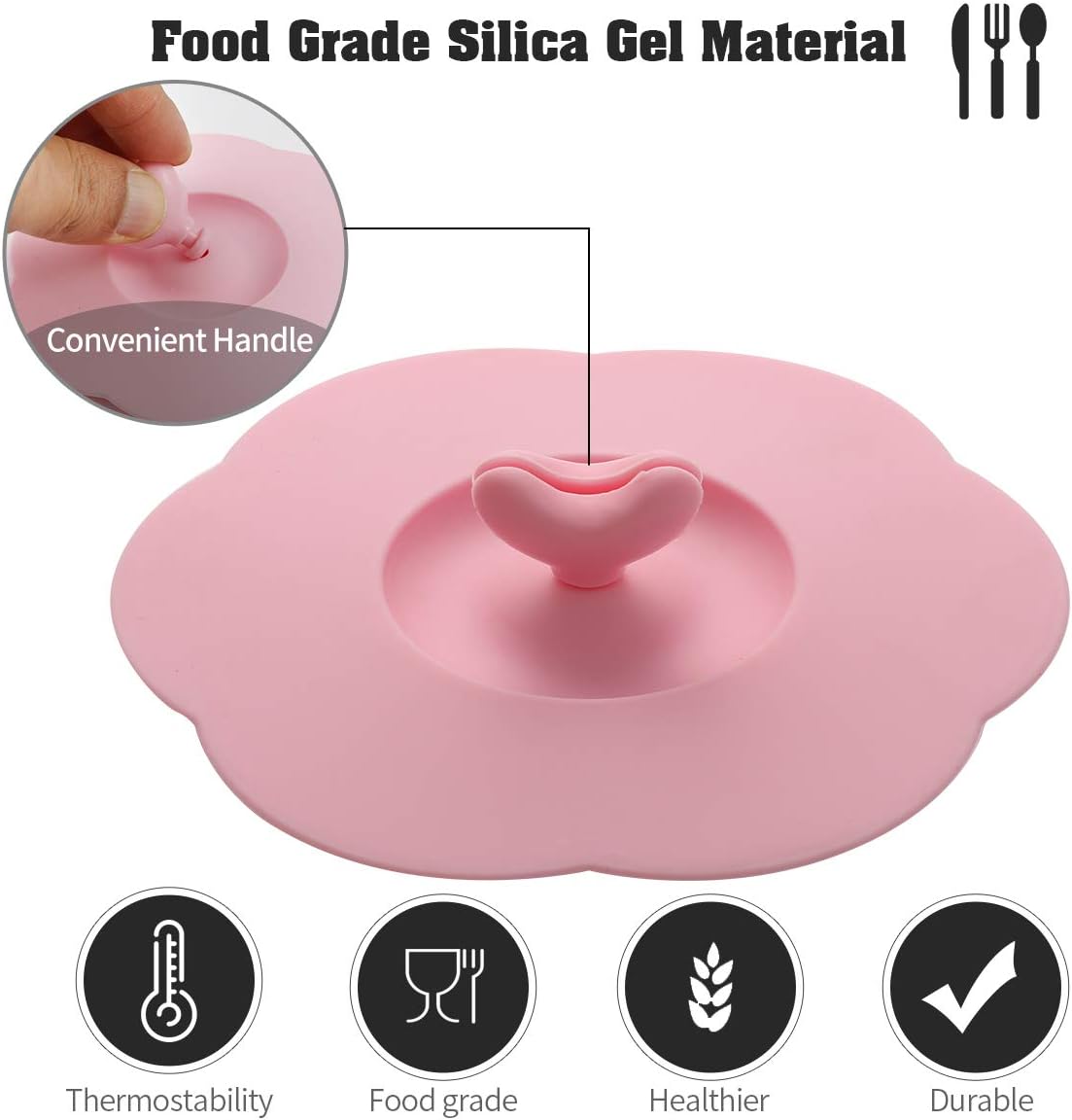 Silicone Cup Covers (Set of 4) ， Multicolored Silicone Lids for Mugs, Cups, Tea Pots,Flexible Mug Covers，Hot Cup Lids for Coffee & Tea