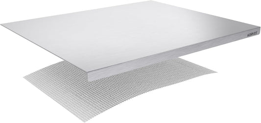 KORVOS Stainless Steel Cutting Boards, Food Grade 304 stainless steel cutting board with lip, Metal Chopping Boards for Kitchen, Meat, Fruits&Baking, Heavy Duty&Non-Slip, 15.7" x 19.7"