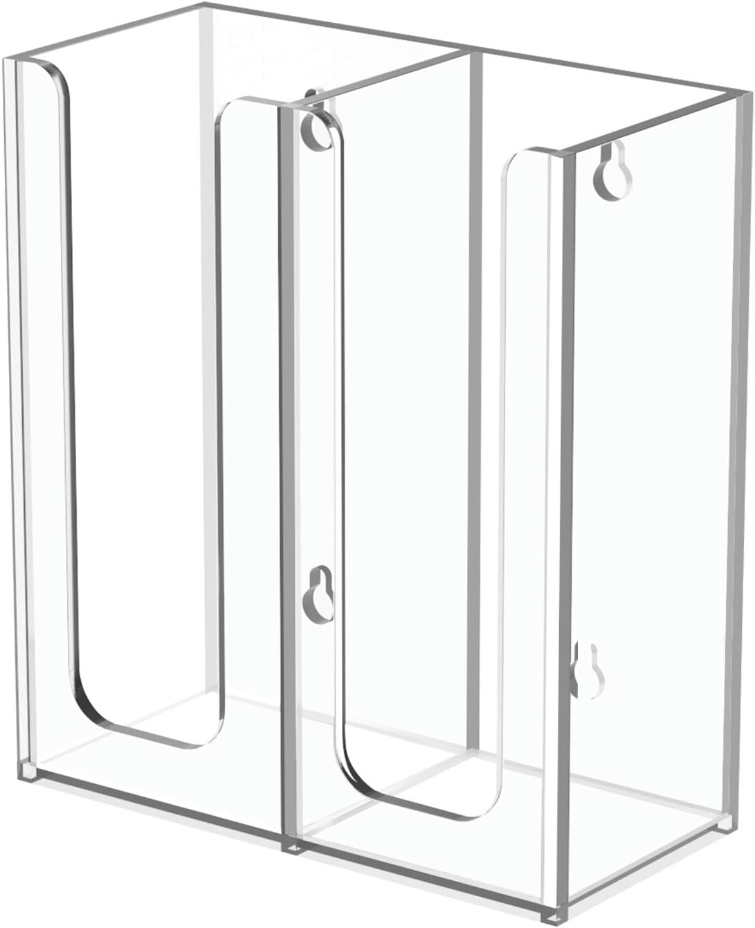 Richboom Acrylic Coffee Cup and Lid Storage Organizer Holder, 2 Compartments, Clear