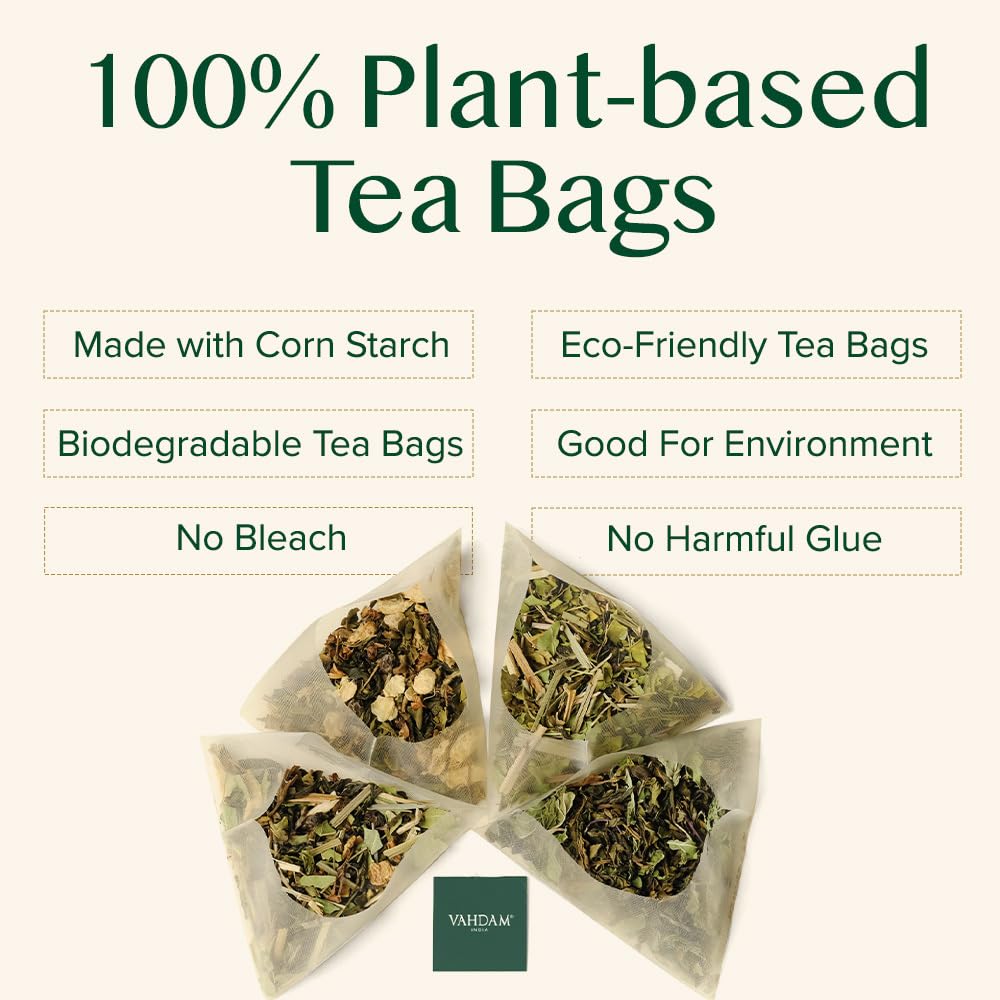 VAHDAM, Turmeric Chamomile Tea Bags (100 Herbal Tea Bags) Caffeine Free,100% Pure Herbal Tisane - Warm, Earthy & Floral | Infused With Chamomile Flowers | Resealable Ziplock Pouch