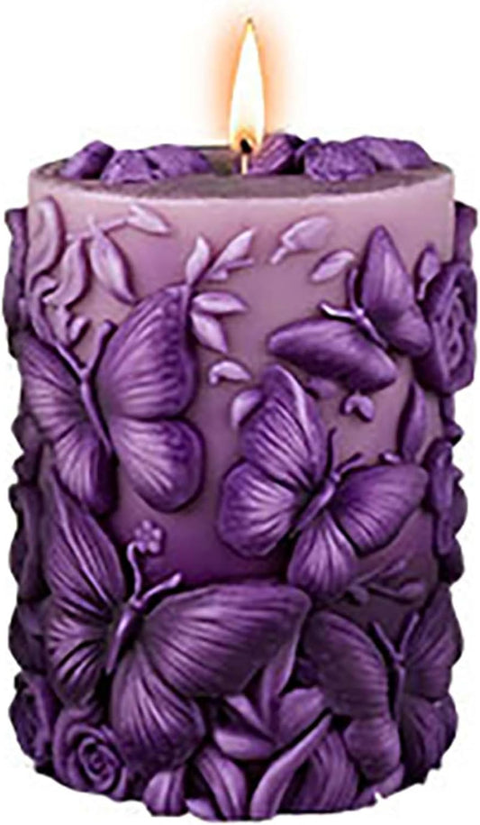 Butterfly Flower Cylinder Molds Silicone Wave Spiral Candle Mold - Silicone Resin Casting Molds for Candle & Resin & Soap Craft Supplies