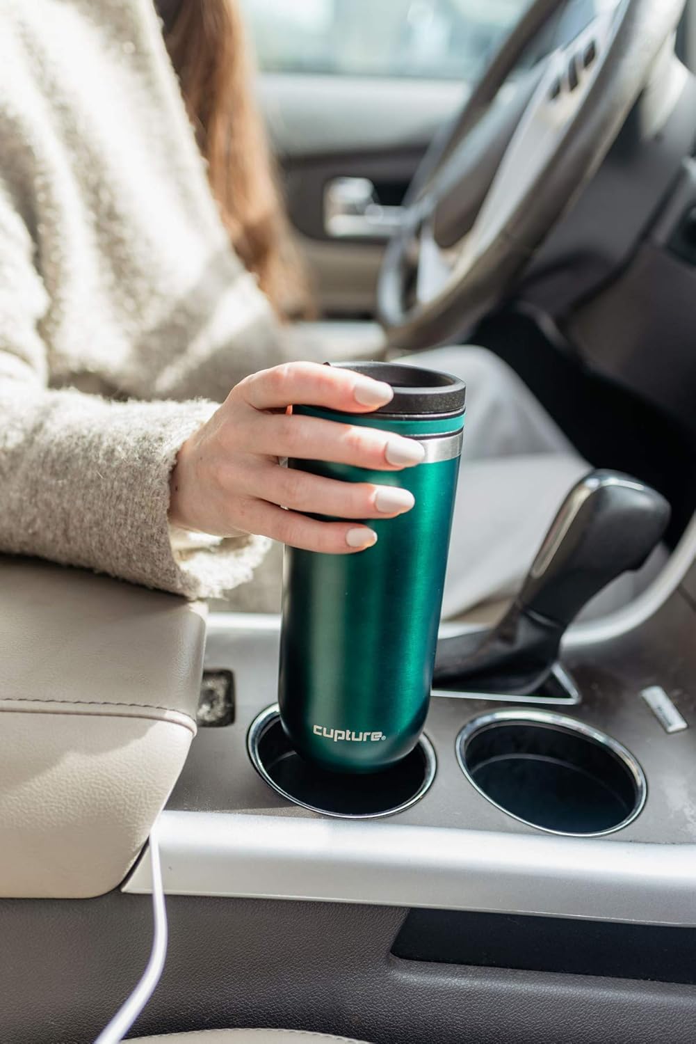 Cupture TWIST-TOP Vacuum-Insulated Stainless Steel Travel Mug, 16 oz, Rose Gold