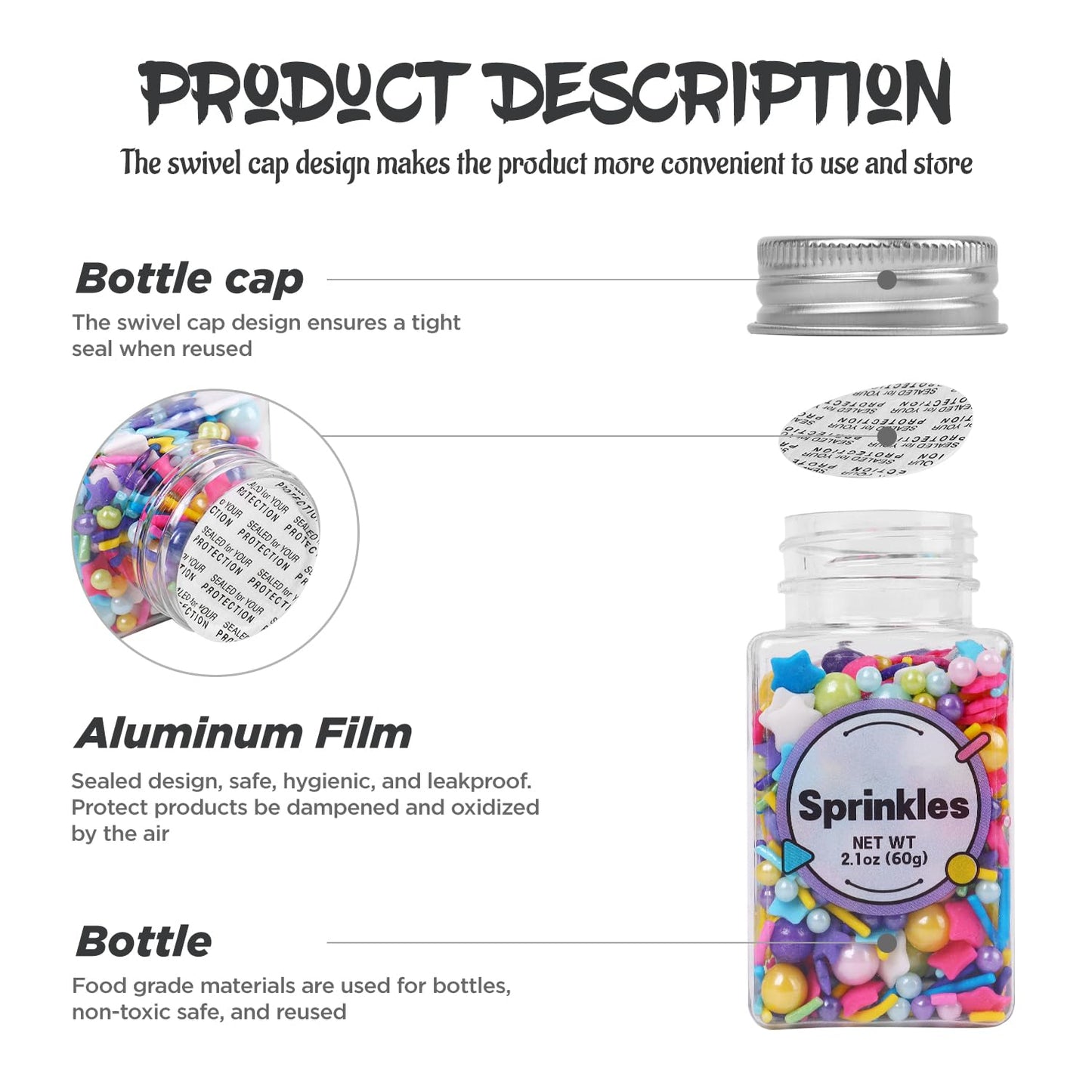 Edible Blue Sprinkles For Cake Decorating, Snowflake Sprinkles, Edible Stars, Sprinkle Mix for Cupcake Toppers, Ice Cream Toppings, Celebrations Wedding Baby Shower Birthday Party.(120g/4.2oz)