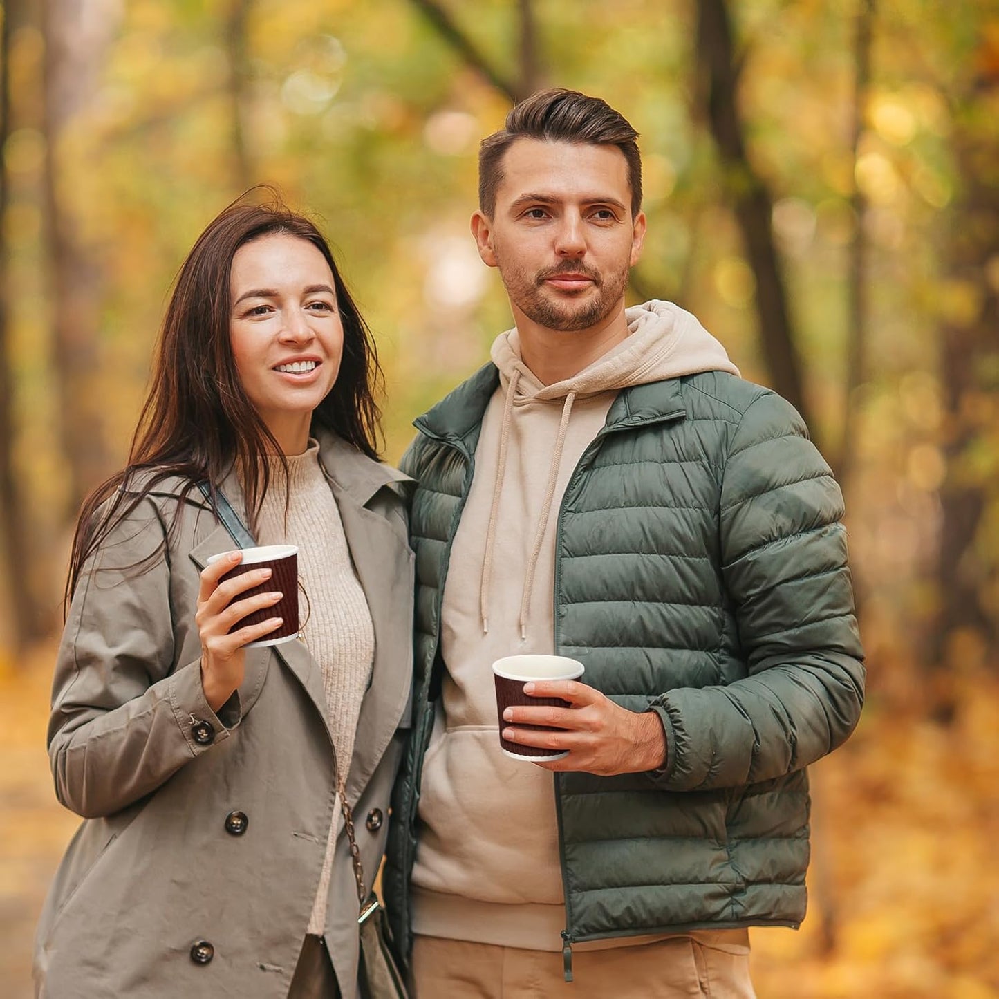 Yaomiao 200 Pcs 4 oz Disposable Espresso Coffee Cups Ripple Corrugated Paper Insulated Hot Cups for Party Cold Drinks Hot Beverage Tea(Coffee)