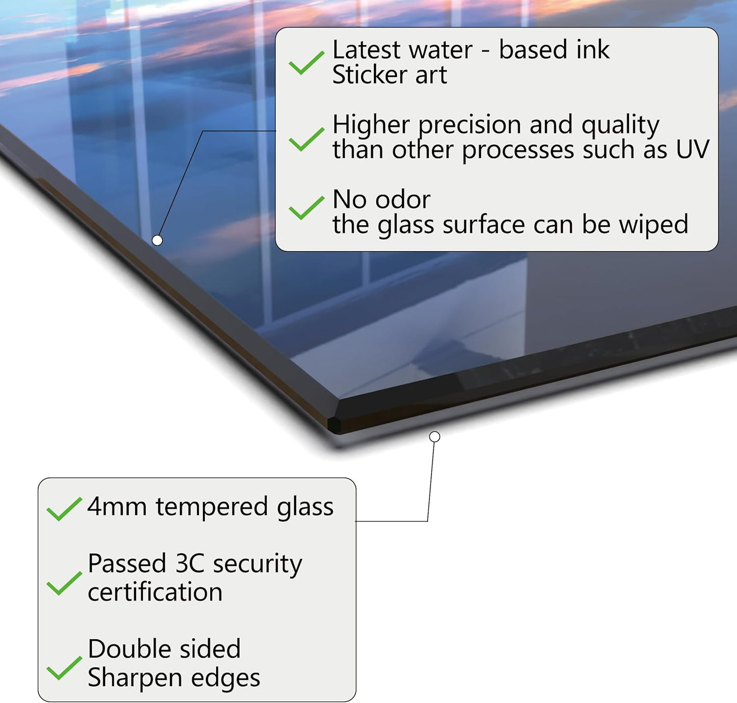 Tempered Glass Backsplash For Kitchen Behind Stove,Sea Beach Stove Backsplash Top Cover,Easy to Clean Glass Splashback, Sink Cover Splash Guard,Home Kitchen Wall Decor (30"x24"(76.2x60.96cm))