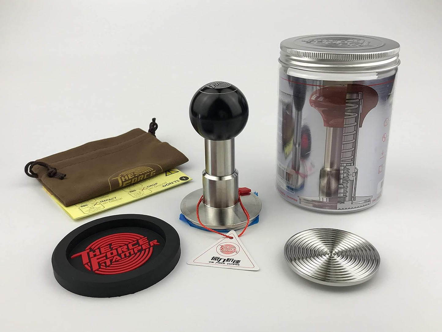 The Force Tamper Automatic Impact Coffee Tamper Adjustable Const Pressure and Autoleveling Extend Set New (Ball, 58.35mm)