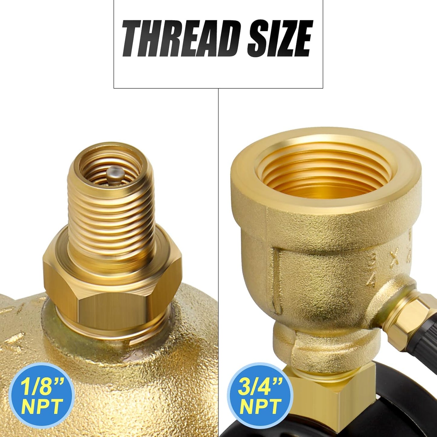 MEANLIN MEASURE 0-100Psi Forged Brass Air Test Pressure gauges, 3/4" FNPT Connection, 2" Double Graduated, Bell Shape Body Assembly, -3-2-3% Accuracy