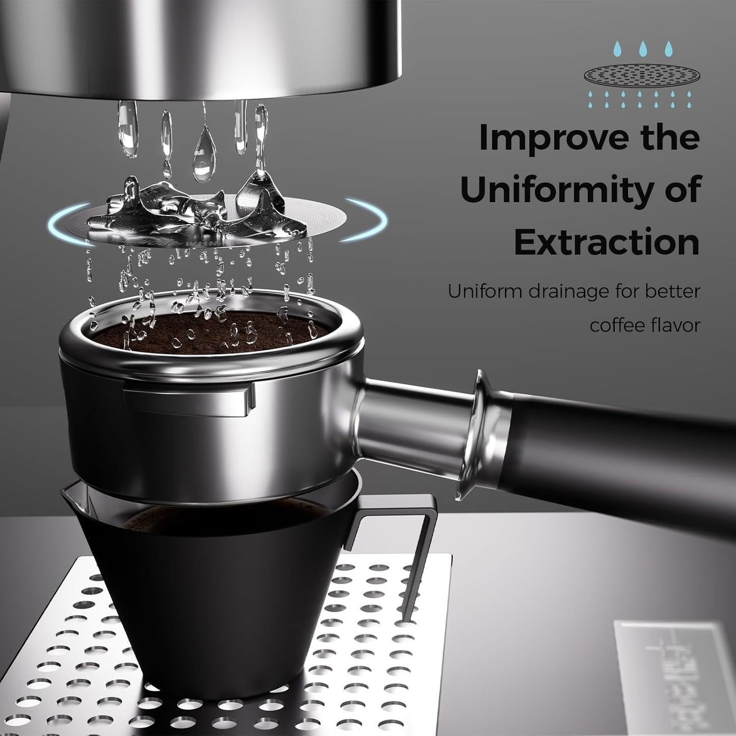 MHW-3BOMBER 58mm Espresso Puck Screen - 0.2mm Ultra Thin Espresso Puck with Round Hole - 58.5mm Hole Metal Reusable Coffee Filter for La Marzocco/Gaggia Titanium Coating FG5643-OS