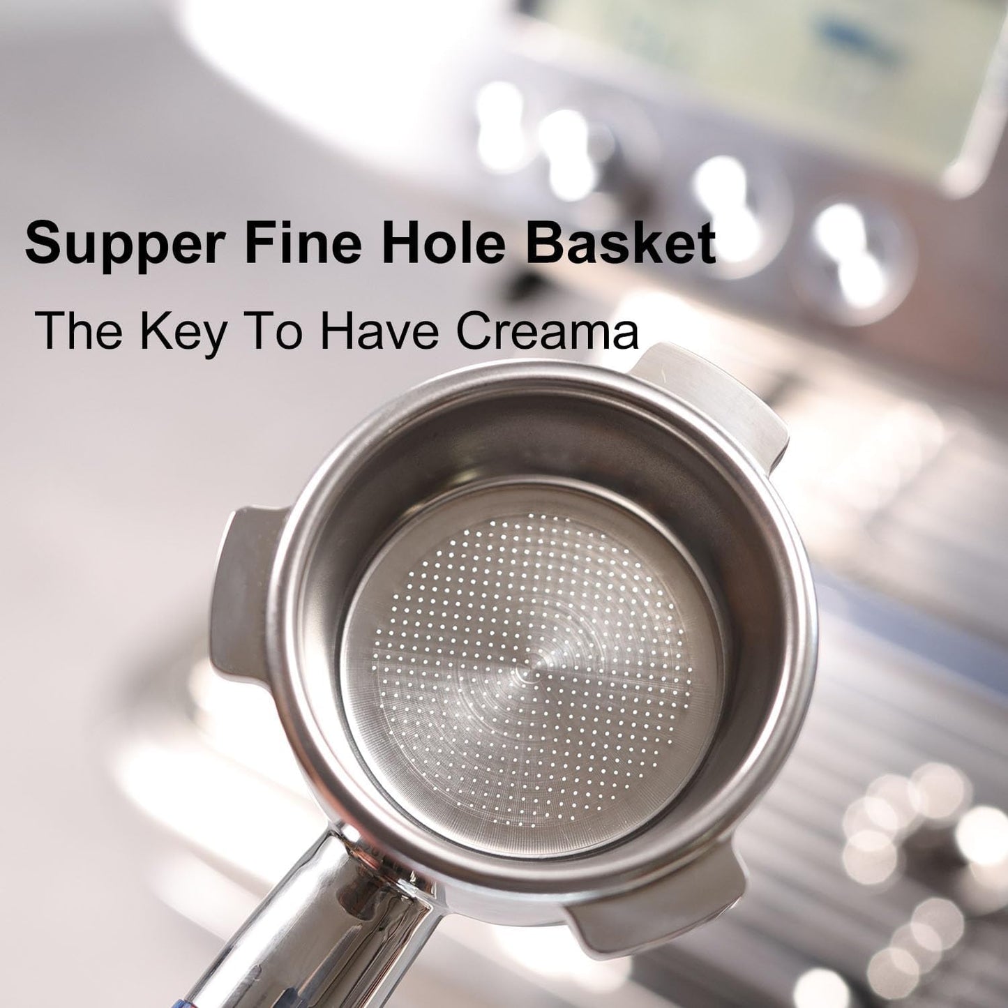 54mm Bottomless Portafilter Compatible for Breville Barista Express, Pro, Touch, Bambino, Infuser, Duo Temp and Impress | Solid Wooden Handle