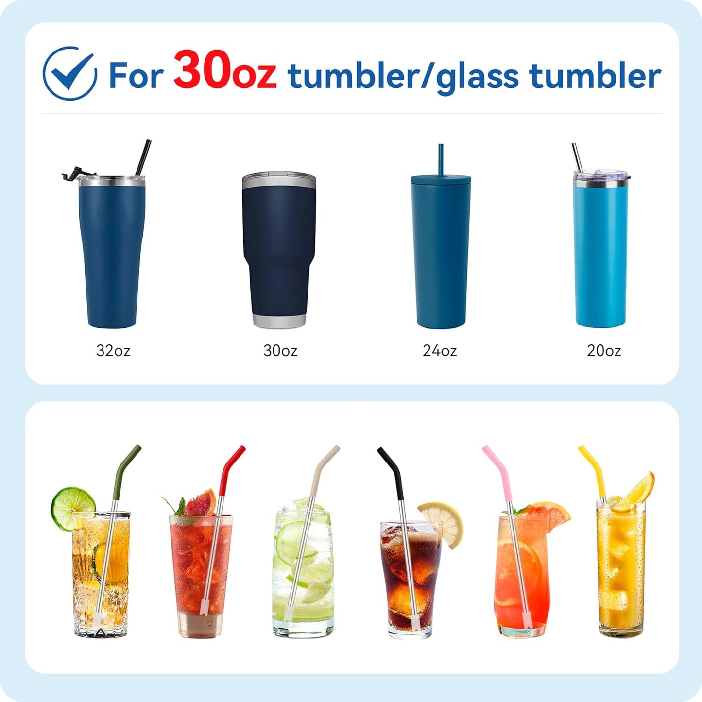 Metal Straws with Silicone Tip for 30 oz Tumbler, Reusable Stainless Steel Straws for Stanley 30 oz Tumbler,3 Bent Tubes & 6 Tips& 1 Cleanr Brush (Pink Dusk)