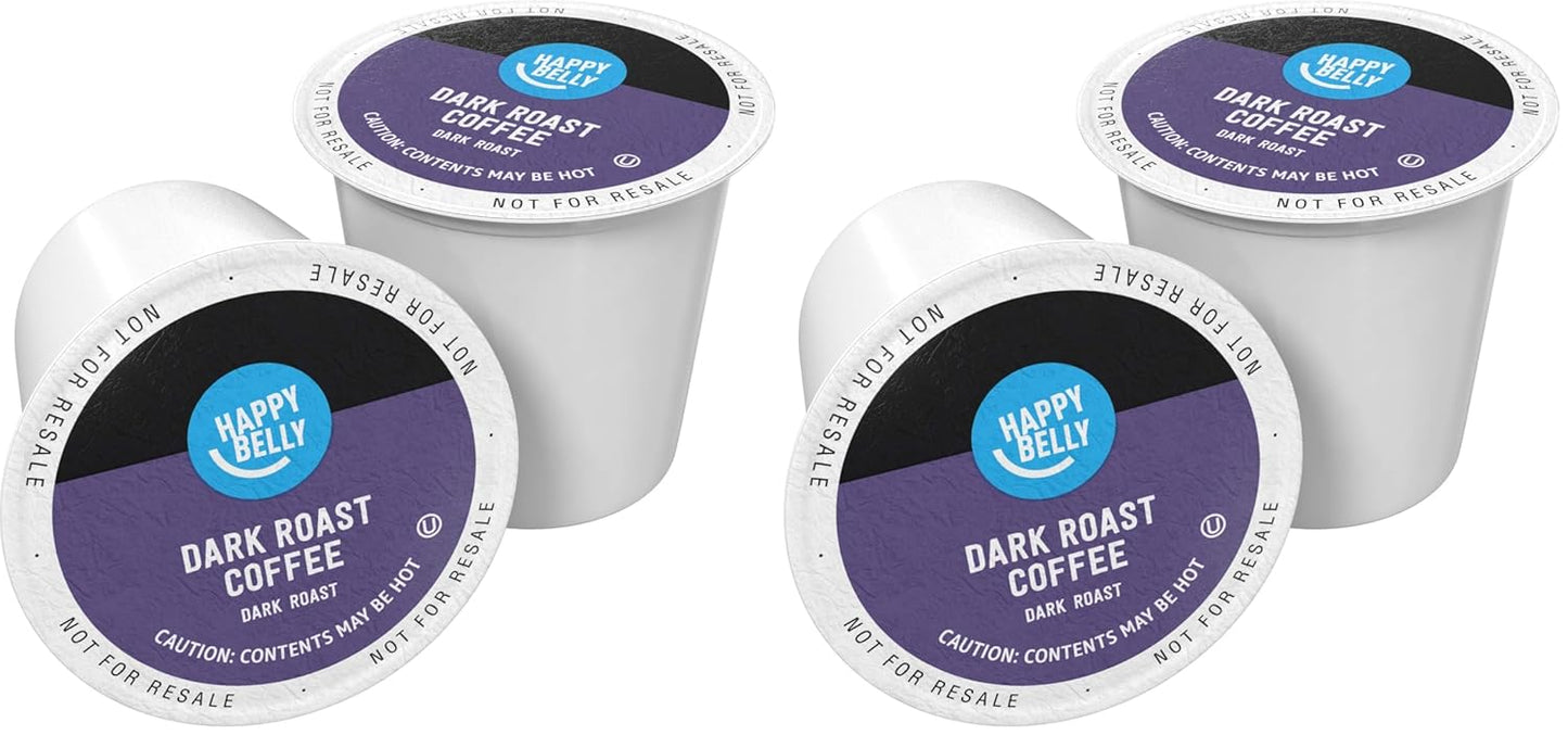 Amazon Brand - Happy Belly Dark Roast Coffee Pods, Compatible with Keurig 2.0 K-Cup Brewers, 24 Count (Pack of 2)