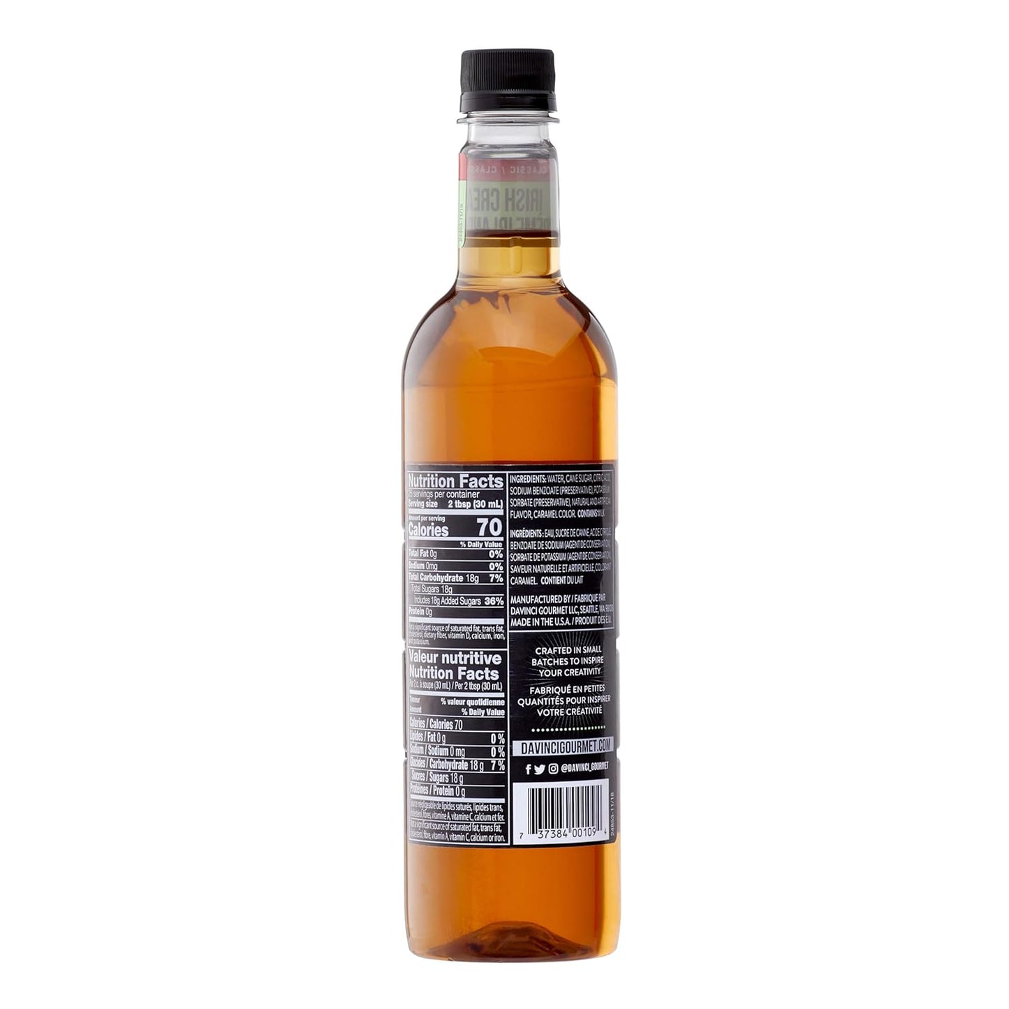 DaVinci Gourmet Classic Irish Cream Syrup, 25.4 Fluid Ounces (Pack of 4)