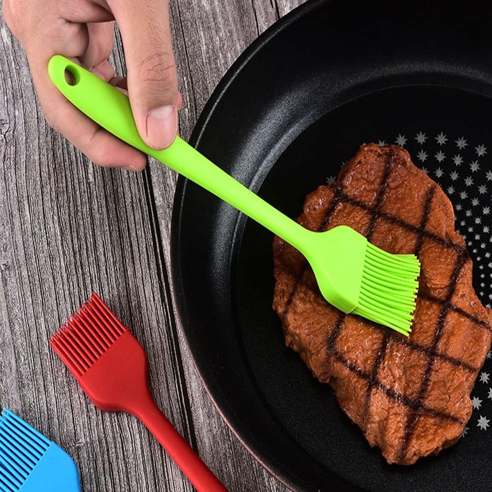 Silicone brush, Oil Brush for BBQ Kitchen Cooking Baking and Grilling (4 PCS,blue)