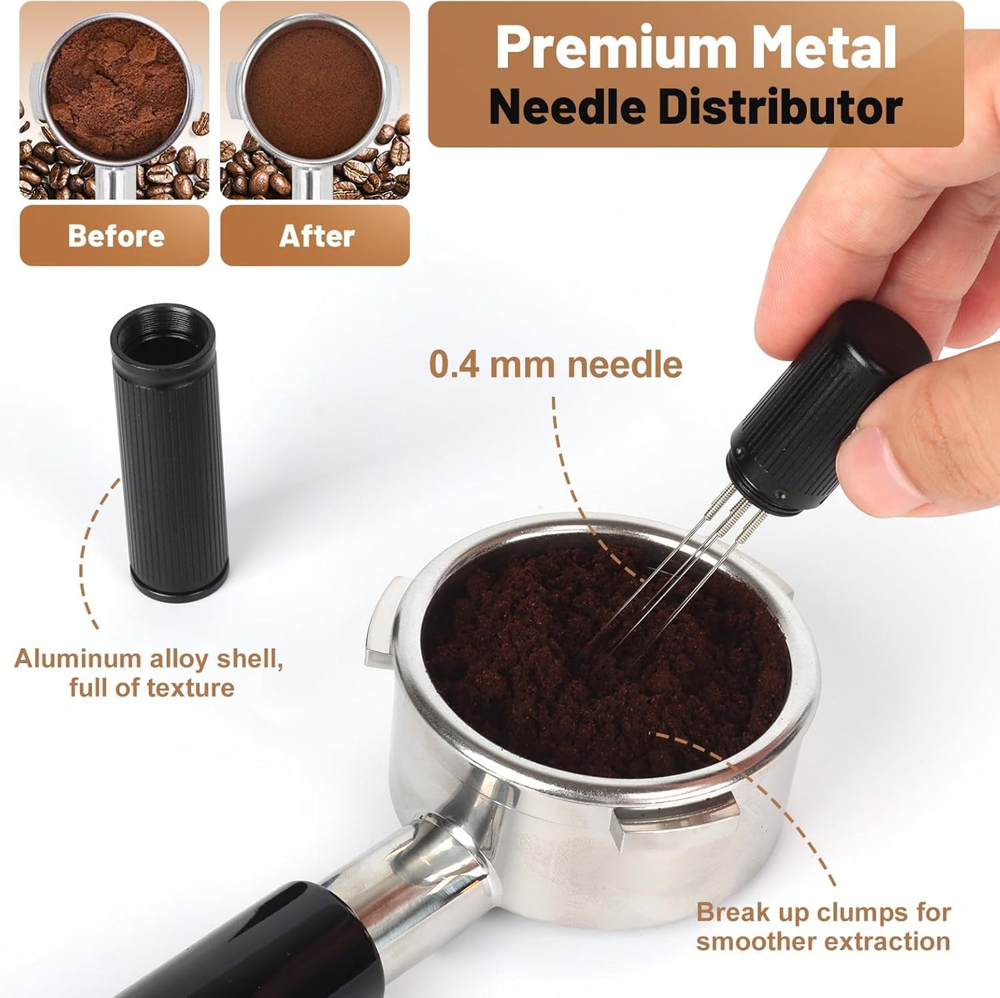 58mm Espresso Tools – Coffee Distributor and Tamper Leveler, WDT Tool, Magnetic Dosing Funnel and Puck Screen with Remover, Espresso Accessories Kit Fits 58mm Portafilters and Espresso Machines
