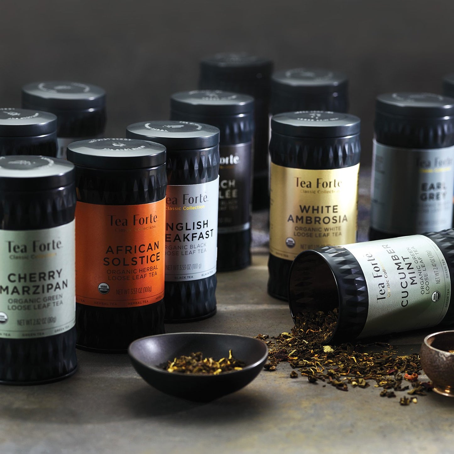 Tea Forte Belgian Mint Premium Organic Loose Leaf Caffeinated Herbal Tea Blend Canister, Makes 35-50 Cups