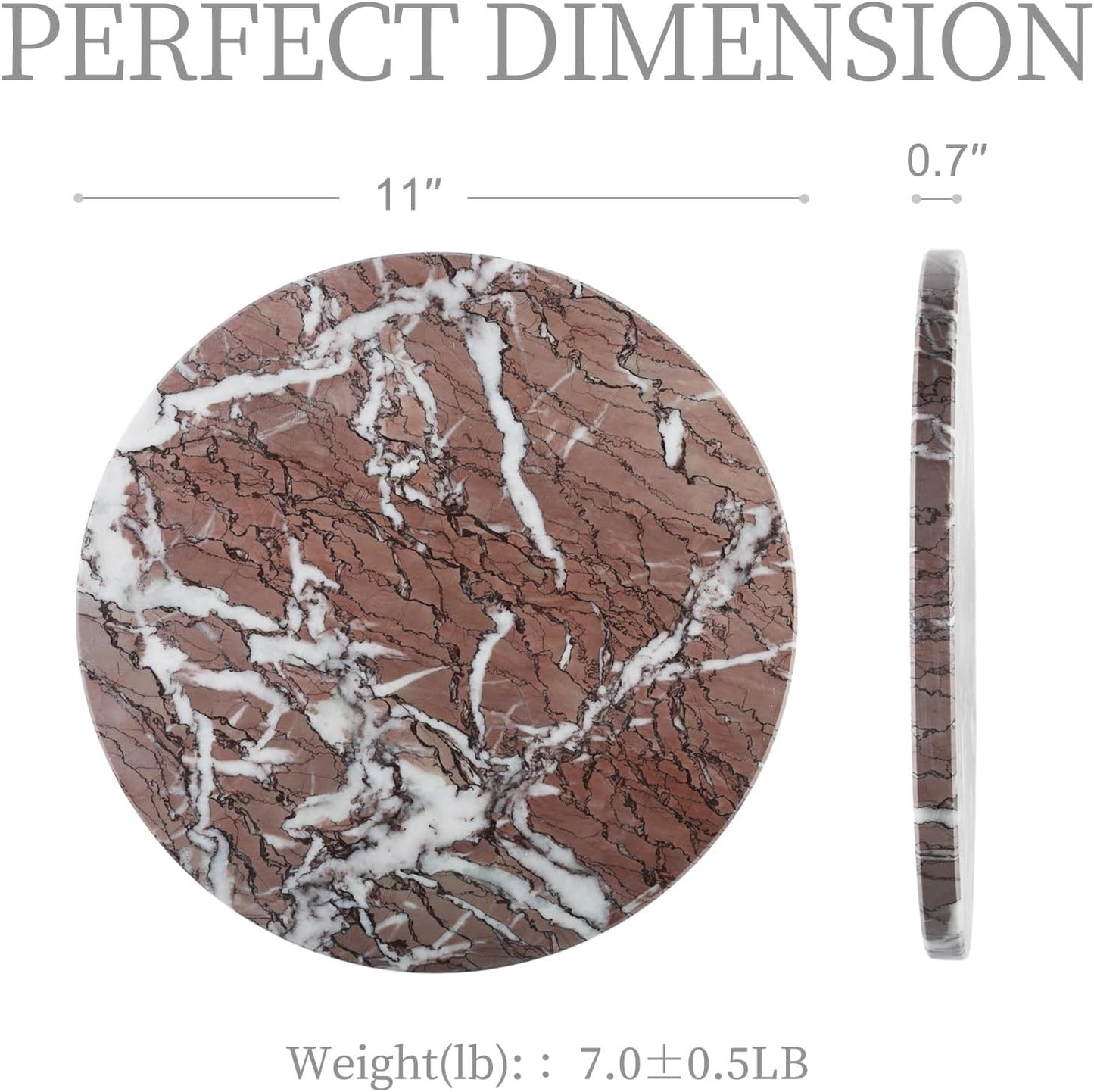 Koville African Marble Cutting Board for Kitchen, 11" Round Hand Crafted Marble Slab for Cheese, Charcuterie, Pastry Board - Wedding Gift, House Warming Gift(AFRICAN LILAC)