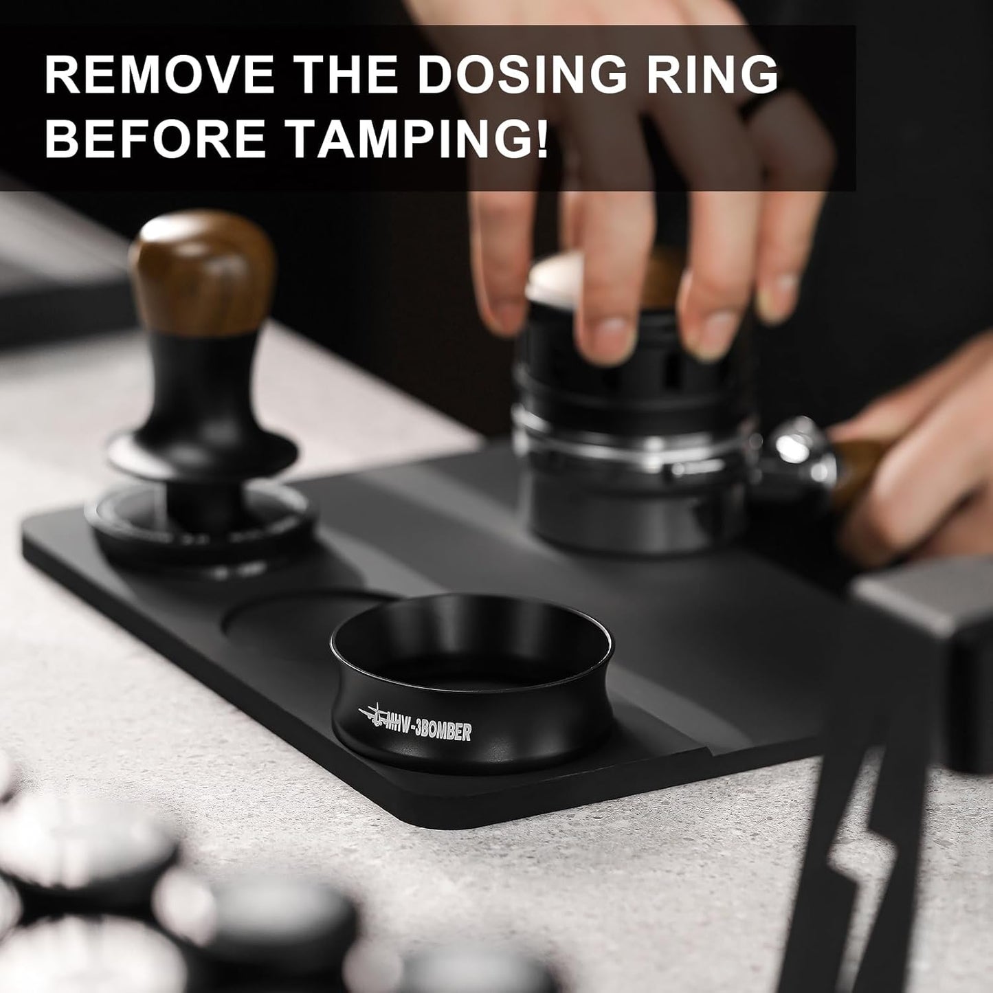 MHW-3BOMBER 51mm Espresso Dosing Funnel & Puck Screen Set, Magnetic Dosing Rring & Reusable Filter kit Compatible with 51mm Bottomless Portafilter, Coffee Dosing Ring with Eppresso Puck DR7015-OS