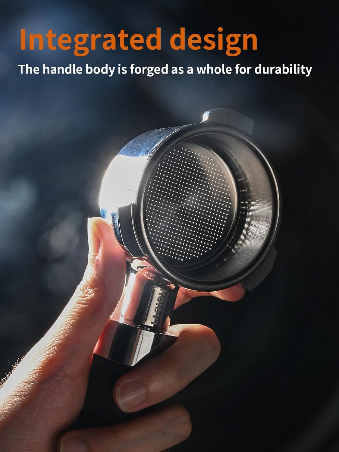 54mm Bottomless Portafilter, Espresso Portafilter Precision Extraction with Filter Basket Included, Stainless Steel Portafilter & Black Silicone Handle, Compatible with Breville Machines