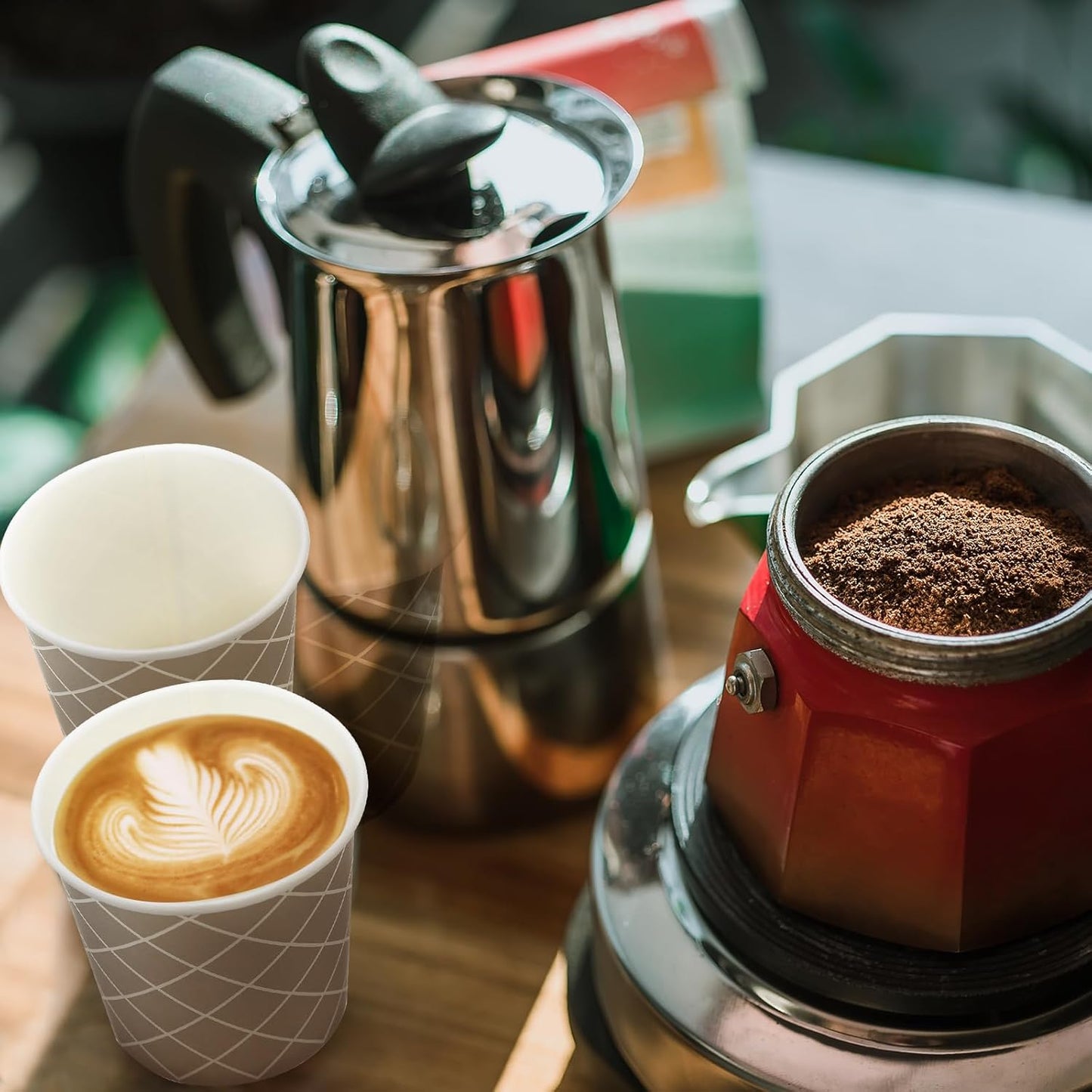 Rtteri 300 Pcs Count 3 oz Disposable Coffee Cups Disposable Espresso Cups Small Paper Cups 3 oz Cups for Coffee Tea Cocoa Juice Mini Paper Cups for Cafes Offices and Home