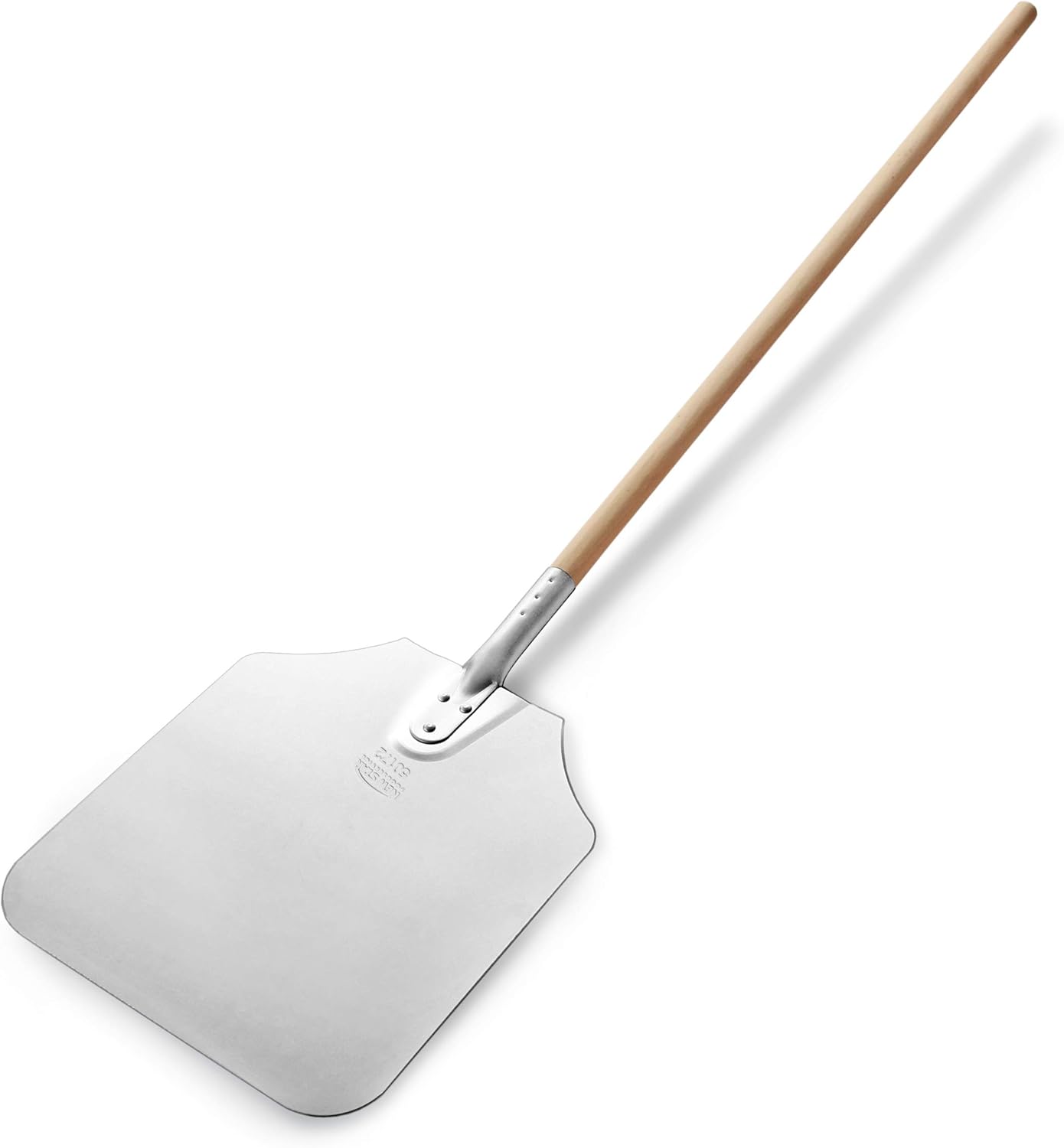 New Star Foodservice 50172 Aluminum Pizza Peel, Wooden Handle, 12 x 14 inch Blade, 52 inch overall